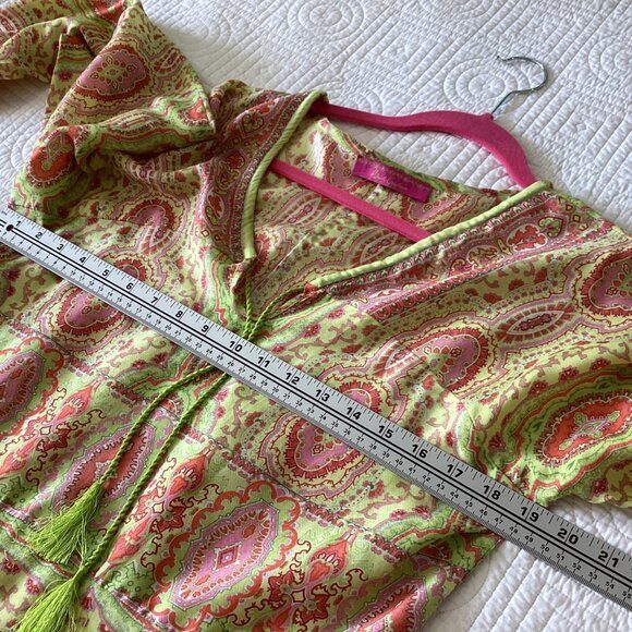 ROBERT GRAHAM Silk Linen Blend Paisley Prints Beach Cover Up Size M - Picture 7 of 11